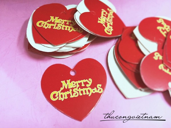 Tag trái tim Merry Chrismas