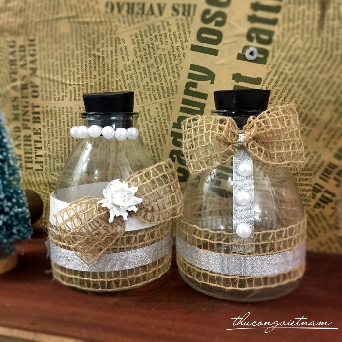 Lọ thủy tinh cô dâu chú rể kiểu 15