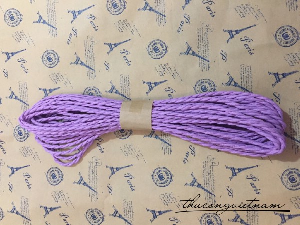 Dây giấy 3mm màu tím 9m