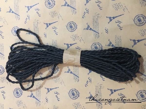 Dây giấy 3mm màu đen 9m
