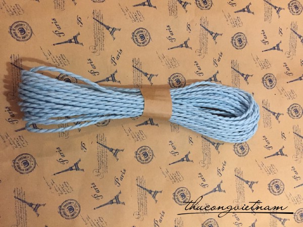 Dây giấy 3mm màu xanh biển 9m