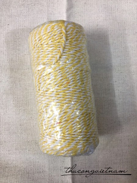 Dây chỉ cotton Baker's twine xe màu vàng - trắng