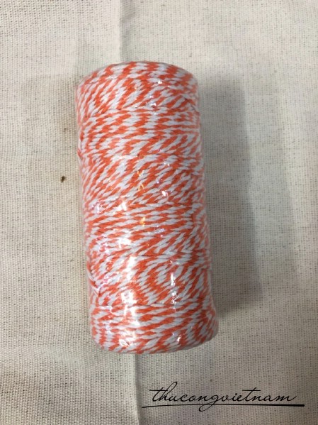 Dây chỉ cotton Baker's twine xe màu cam - trắng