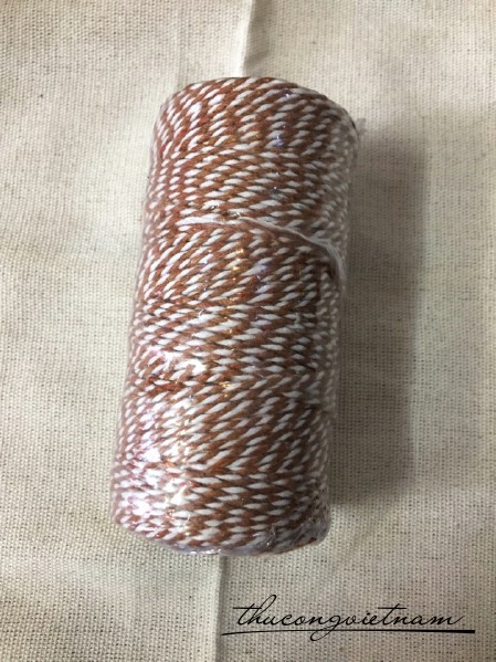 Dây chỉ cotton Baker's twine xe màu nâu - trắng