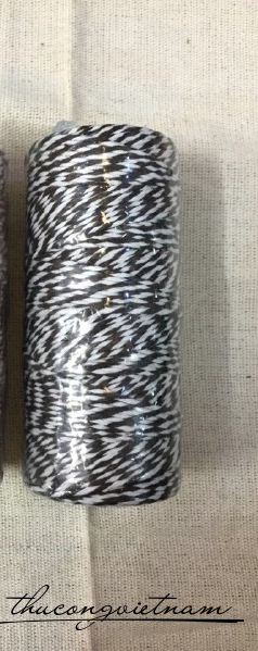 Dây chỉ cotton Baker's twine xe màu nâu đậm - trắng