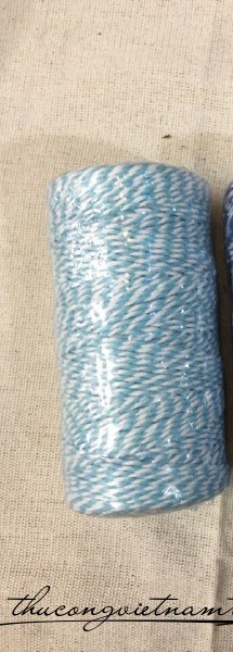 Dây chỉ cotton Baker's twine xe màu xanh biển - trắng