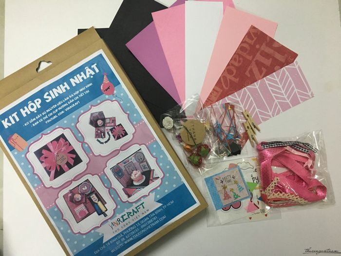 Bộ kit thiệp hộp sinh nhật 3D