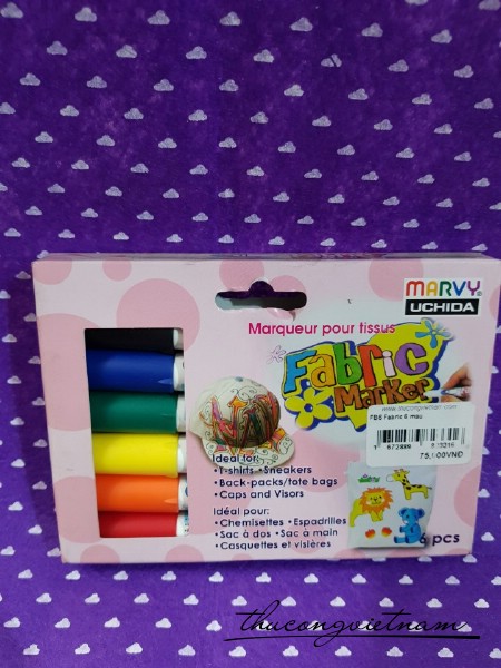 Marvy Uchida - Fabric Marker - bút lông vẽ vải 6 màu