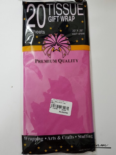 Tissue màu hồng sen 20 tờ 50x65