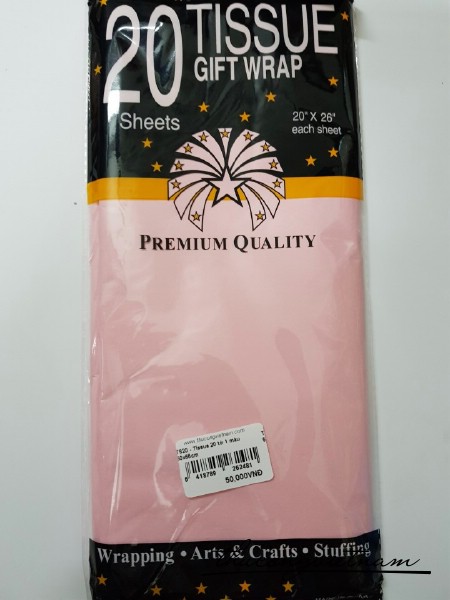 Tissue màu hồng phấn 20 tờ 50x65