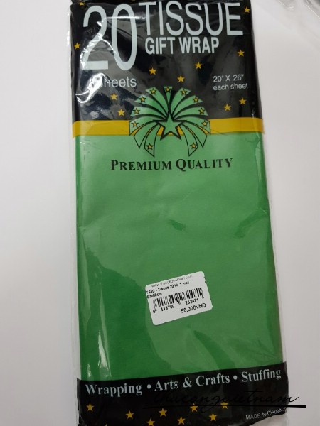 Tissue màu xanh lá 20 tờ 50x65
