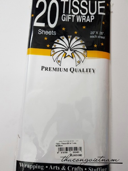 Tissue màu trắng 20 tờ 50x65