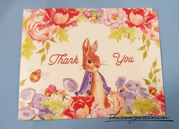 Tag Thank You thỏ ngang 8x10 2 cái