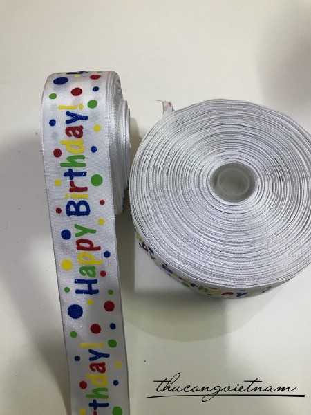 Ruy băng vải Happy Birthday