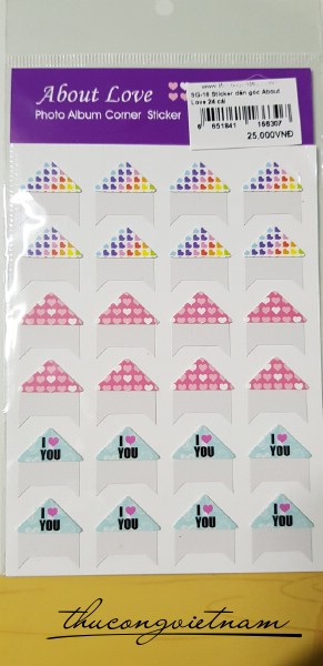 SG-18 Sticker dán góc ảnh About Love 24 cái