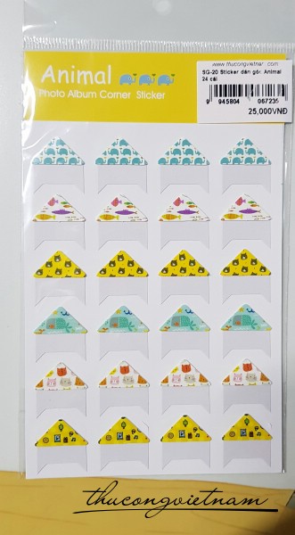 SG-20 Sticker dán góc ảnh Animal 24 cái