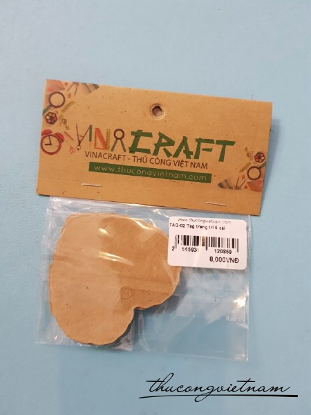 Tag trái tim răng cưa kraft 5 cái