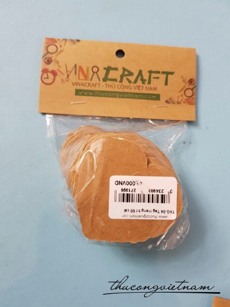 Tag trái tim răng cưa kraft 50 cái
