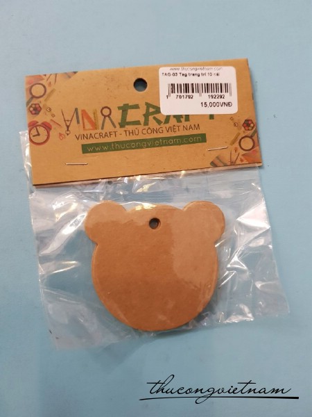 Tag gấu kraft 10 cái