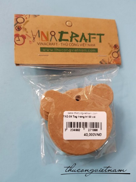 Tag gấu kraft 50 cái