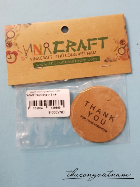 Tag Thanks tròn kraft 5 cái