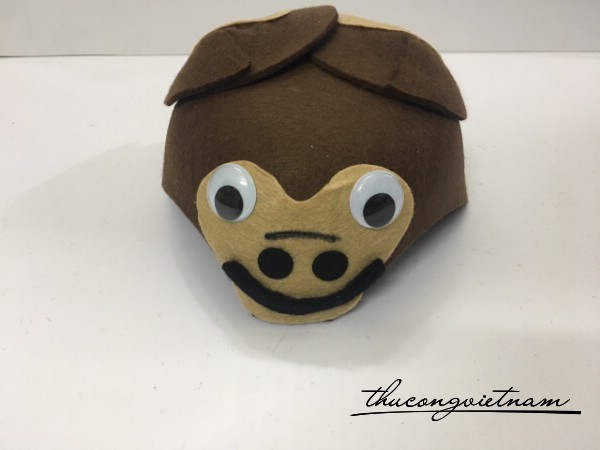 Nón hóa trang con khỉ màu nâu