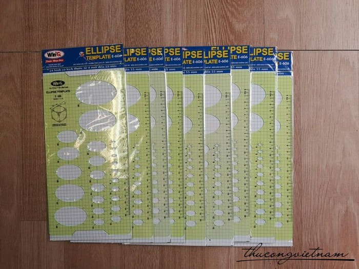 Thước nhựa vẽ Ellip WinQ E-606