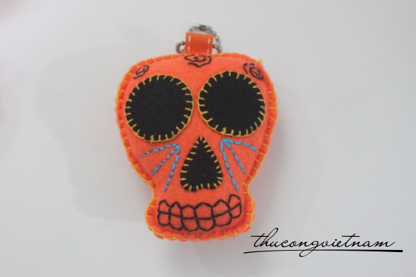Phụ kiện Halloween đầu lâu màu cam