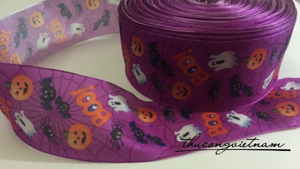 Ruy băng họa tiết Halloween 6cm