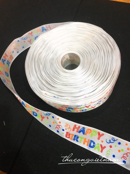 Ruy băng họa tiết Happy Birthday