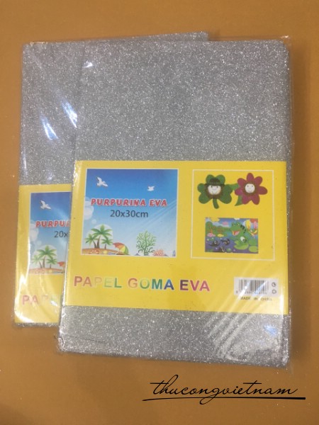 Mút xốp kim tuyến màu bạc