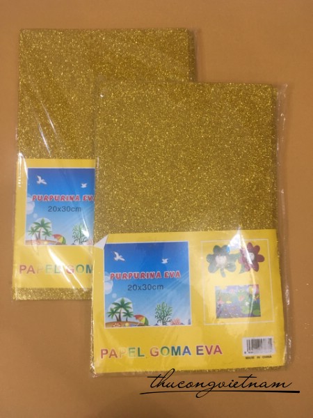 Mút xốp kim tuyến màu vàng