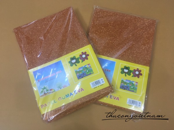 Mút xốp kim tuyến màu cam