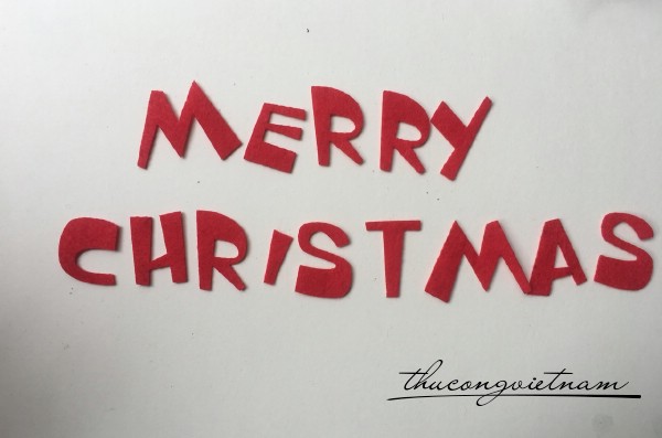 Chữ Merry Chirstmas mẫu 7 màu đỏ
