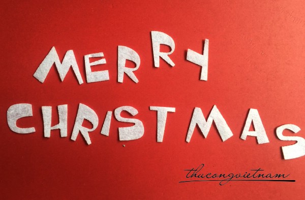 Chữ Merry Chirstmas mẫu 7 màu trắng