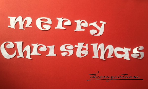 Chữ Merry Chirstmas mẫu 8 màu trắng