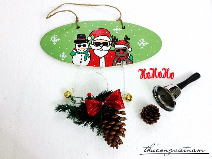 Bảng gỗ giáng sinh người tuyết, ông già Noel và tuần lộc