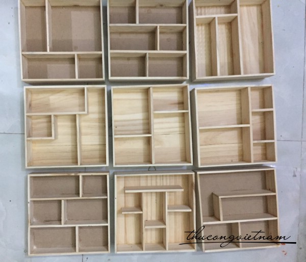 Khung hộp gỗ 3D 21x21x5cm