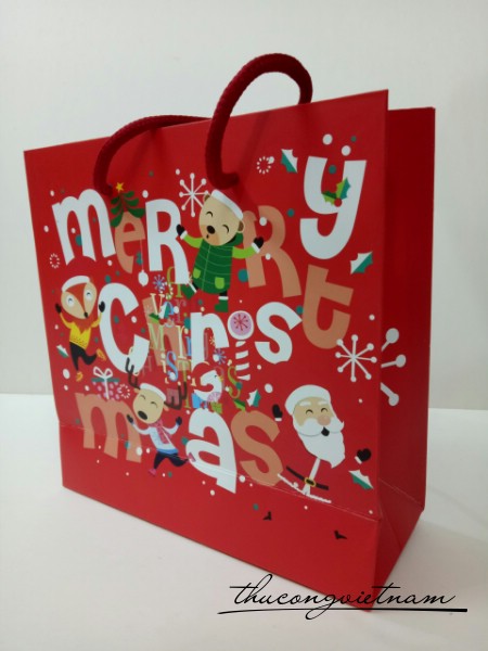 Túi giấy giáng sinh mẫu 2 size 21x20.5x11cm