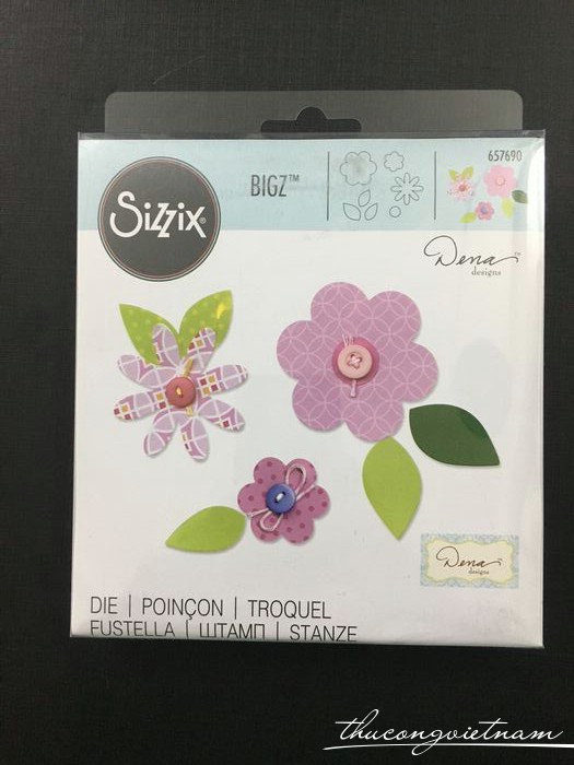 T4010003-657690-Khuôn cắt Sizzix Bigz Die Flower Layers & Leaves 