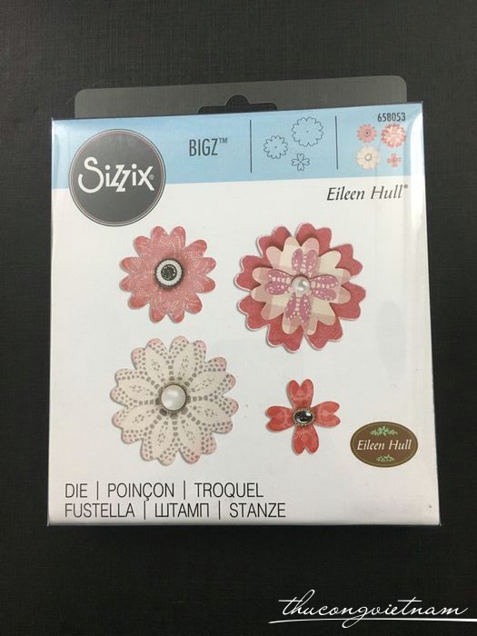 T4010003-658053-Khuôn cắt Sizzix Bigz Die Flower Layers w/Heart 
