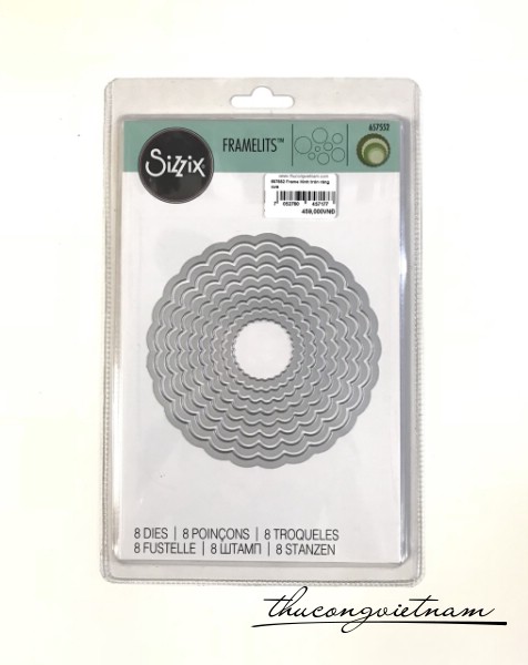 T4010004-657552-Khuôn cắt Sizzix Framelits Circles, Scallop