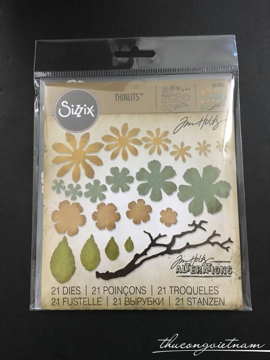 661806-Khuôn cắt Sizzix Thinlits Small Tattered Floral 