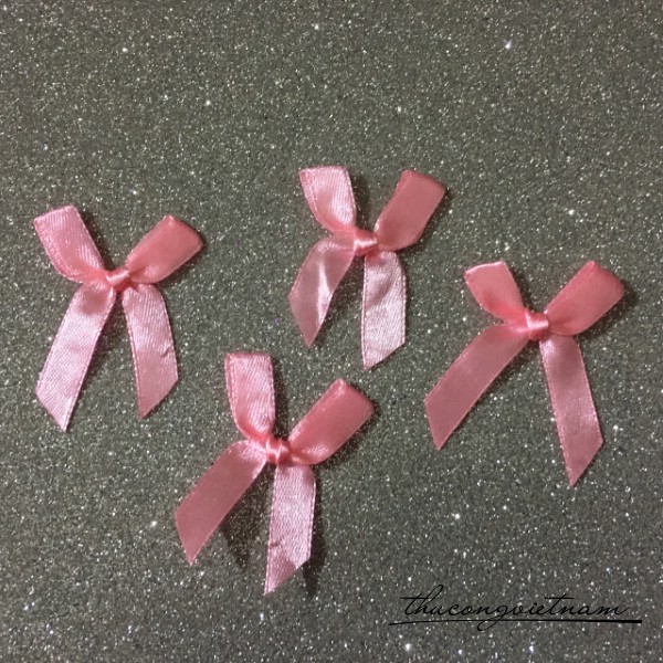 Nơ ruy băng 1cm màu hồng pastel