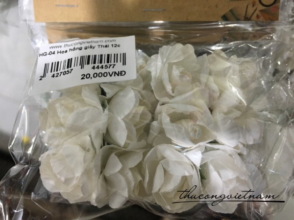Hoa hồng giấy thái màu trắng