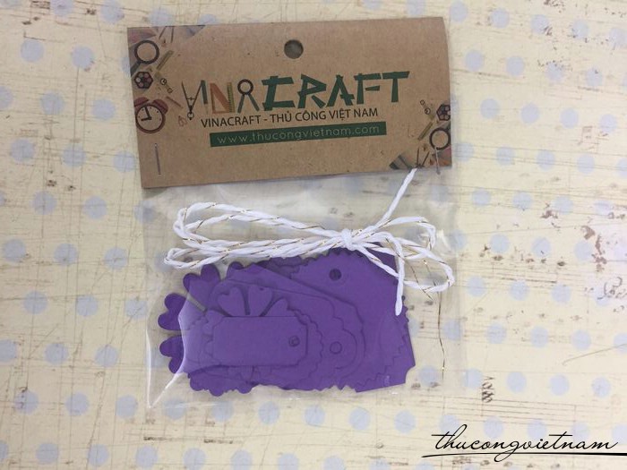 Bộ tag giấy màu tím