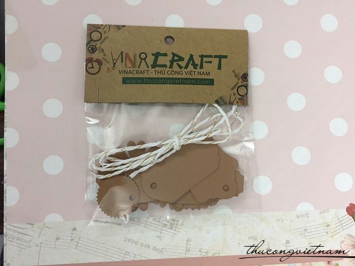 Bộ tag giấy màu giấy kraft