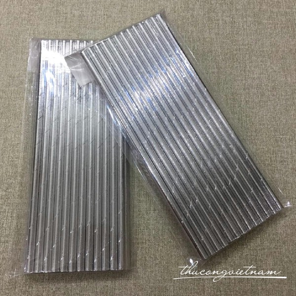 Ống hút giấy nhũ bạc
