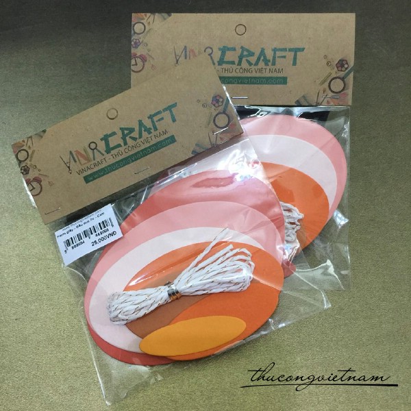 Bộ tag giấy oval màu cam