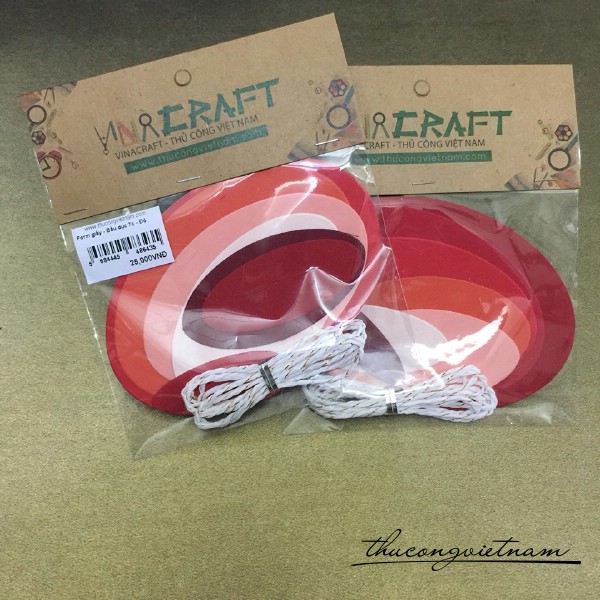 Bộ tag giấy oval màu đỏ